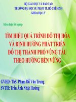 TÌM HIỂU QUÁ TRÌNH ĐÔ THỊ HÓA VÀ ĐỊNH HƢỚNG PHÁT TRIỂN ĐÔ THỊ THÀNH PHỐ VŨNG TÀU THEO HƢỚNG BỀN VỮNG
