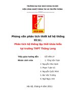 phân tích hệ thống lập thời khóa biểu tại trường thpt thăng long