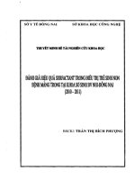 ĐÁNH GIÁ HIỆU QUẢ surfactant trong điều trị trẻ sinh non bệnh màng trong tại khoa sơ sinh bv nhi đồng nai
