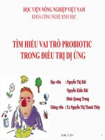 tìm hiểu vai trò probiotic trong điều trị dị ứng
