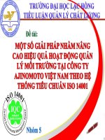 Một số giải pháp nhằm nâng cao hiệu quả hoạt động quản lý môi trường tại công ty Ajinomoto Việt Nam theo hệ thống tiêu chuẩn ISO 14001