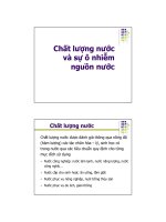 chất lượng nước và ô nhiễm nguồn nước