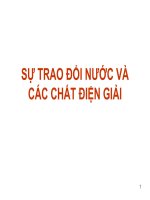 SỰ TRAO ĐỔI NƢỚC VÀ CÁC CHẤT ĐIỆN GIẢI