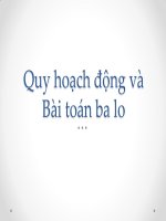 Quy hoạch động và Bài toán ba lo