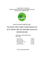 ỨNG DỤNG CÔNG NGHỆ VI SINH TRONG SẢN XUẤT THUỐC TRỪ SÂU SINH HỌC ( BACILLUS THURINGIENSIS  )