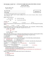 Đề thi thử tốt nghiệp trung học phổ thông môn hóa học 2015 đáp án chi tiết