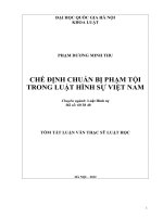 TÓM TẮT LUẬN VĂN CHẾ ĐỊNH CHUẨN BỊ PHẠM TỘI TRONG LUẬT HÌNH SỰ VIỆT NAM