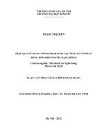 TÓM TẮT LUẬN VĂN HIỆU QUẢ SỬ DỤNG VỐN KINH DOANH TẠI CÔNG TY CỔ PHẦN BÓNG ĐÈN PHÍCH NƯỚC RẠNG ĐÔNG