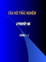 Câu hỏi trắc nghiệm lý thuyết mô, chương 1,2
