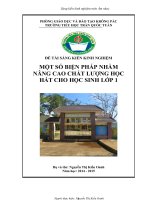 SÁNG KIẾN KINH NGHIỆM_ NÂNG CAO CHẤT LƯỢNG DẠY HỌC HÁT CHO HỌC SINH LỚP 1