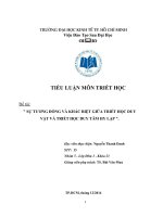 SỰ TƯƠNG ĐỒNG VÀ KHÁC BIỆT GIỮA TRIẾT HỌC DUY VẬT VÀ TRIẾT HỌC DUY TÂM HY LẠP