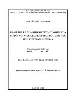 TÓM TẮT LUẬN VĂN PHẠM TRÙ LỄ CỦA KHỔNG TỬ VÀ Ý NGHĨA CỦA NÓ ĐỐI VỚI VIỆC GIÁO DỤC ĐẠO ĐỨC CHO HỌC SINH VIỆT NAM HIỆN NAY