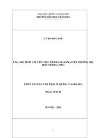 TÓM TẮT LUẬN VĂN THẠC SĨ CÁC GIẢI PHÁP CẢI TIẾN VIỆC ĐÁNH GIÁ GIẢNG VIÊN TRƯỜNG ĐẠI HỌC THĂNG LONG