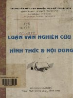 Luận văn nghiên cứu - Hình thức và nội dung