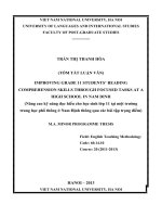 SUMMARY OF THESIS IMPROVING GRADE 11 STUDENTS’ READING COMPREHENSION SKILLS THROUGH FOCUSED TASKS AT A HIGH SCHOOL IN NAM DINH