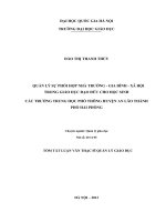 TÓM TẮT LUẬN VĂN THẠC SĨ     QUẢN LÝ SỰ PHỐI HỢP NHÀ TRƯỜNG - GIA ĐÌNH - XÃ HỘI TRONG GIÁO DỤC ĐẠO ĐỨC CHO HỌC SINH