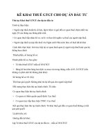 Kê khai thuế gtgt cho dự án đầu tư