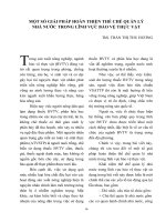 MỘT SỐ GIẢI PHÁP HOÀN THIỆN THỂ CHẾ QUẢN LÝ NHÀ NƯỚC TRONG LĨNH VỰC BẢO VỆ THỰC VẬT