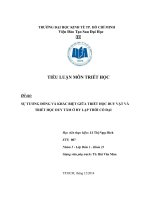 Tiểu luận SỰ TƯƠNG ĐỒNG VÀ KHÁC BIỆT GIỮA TRIẾT HỌC DUY VẬT VÀ TRIẾT HỌC DUY TÂM Ở HY LẠP THỜI CỔ ĐẠI