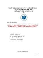 Tiểu luận TRÀO LƯU TRIẾT HỌC KHOA HỌC VÀ SỰ ẢNH HƯỞNG CỦA NÓ ĐẾN XÃ HỘI PHƯƠNG TÂY THỜI HIỆN ĐẠI