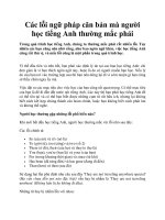 Các lỗi ngữ pháp căn bản mà người học tiếng Anh thường mắc phải