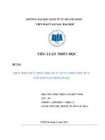 KHÁC BIỆT GIỮA TRIẾT HỌC DUY VẬT VÀ TRIẾT HỌC DUY TÂM Ở HY LẠP THỜI CỔ ĐẠI