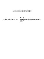 SKKN Làm thế nào để dạy tiết Kể chuyện lớp 1 đạt hiệu quả