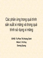 Các phản ứng trong quá trình sản xuất xi - măng porland