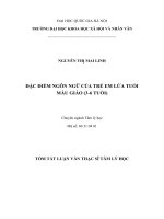 TÓM TẮT LUẬN VĂN THẠC SĨ ĐẶC ĐIỂM NGÔN NGỮ CỦA TRẺ EM LỨA TUỔI MẪU GIÁO