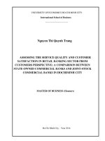 Assecting the sevice quality and customer satifation in retail banking sector from customers perspective AC between state owned commercial banks ang jonit stock commerical banks in hochiminh city