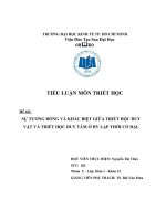 SỰ TƯƠNG ĐỒNG VÀ KHÁC BIỆT GIỮA TRIẾT HỌC DUY VẬT VÀ TRIẾT HỌC DUY TÂM HY LẠP THỜI CỔ ĐẠI.