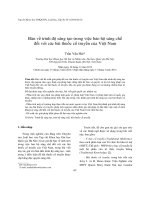 bàn về trình độ sáng tạo trong việc bảo hộ sáng chế đối với các bài thuốc cổ truyền Việt Nam