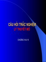 Câu hỏi trắc nghiệm lý thuyết mô, chương 18,19