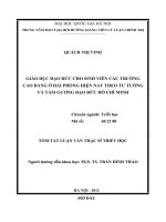 TÓM TẮT LUẬN VĂN GIÁO DỤC ĐẠO ĐỨC CHO SINH VIÊN CÁC TRƯỜNG CAO ĐẲNG Ở HẢI PHÒNG HIỆN NAY THEO TƯ TƯỞNG VÀ TẤM GƯƠNG ĐẠO ĐỨC HỒ CHÍ MINH