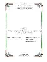 Giải pháp nâng cao chất lượng phục vụ tại bộ phận buồng khách sạn Tây Hồ - Hà Nội