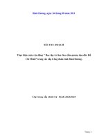 Bài thu hoạch Thực hiện cuộc vận động “ Học tập và làm theo tấm gương đạo đức Hồ Chí Minh” trong các cấp Công đoàn tỉnh