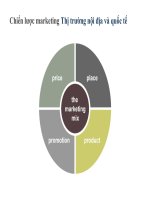 Tiểu luận môn marketing quốc tế Chiến lược marketing Thị trường nội địa và quốc tế