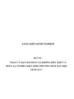 SKKN Soạn và dạy bài phản xạ không điều kiện và phản xạ có điều kiện theo phương pháp dạy học tích cực_sinh học 8
