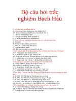 Bộ câu hỏi trắc nghiệm bệnh Bạch Hầu