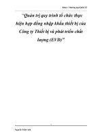 Quản trị quy trình tổ chức thực hiện hợp đồng nhập khẩu thiết bị của Công ty Thiết bị và phát triển chất lượng (EVD)