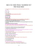 BỘ CÂU HỎI TRẮC NGHIỆM XỬ TRÍ NGỘ ĐỘC