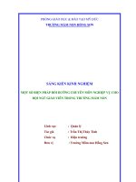 SKKN MỘT SỐ BIỆN PHÁP BỒI DƯỠNG CHUYÊN MÔN NGHIỆP VỤ CHO ĐỘI NGŨ GIÁO VIÊN TRONG TRƯỜNG MẦM NON