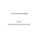 SKKN Phương pháp ôn tập Lịch sử lớp 9
