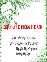 Đề tài QUẢN LÝ HỆ THỐNG THẺ ATM
