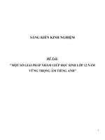 SKKN Một số giải pháp nhằm giúp học sinh lớp 12 nắm vững trọng âm tiếng Anh