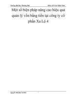 Một số biện pháp nâng cao hiệu quả quản lý vốn bằng tiền tại công ty cổ phần Xa Lộ 4