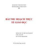 BÀI THU HOẠCH THỰC TẾ GIÁO DỤC