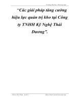 Các giải pháp tăng cường hiệu lực quản trị kho tại Công ty TNHH Kỹ Nghệ Thái Dương