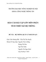 BÁO CÁO BÀI TẬP LỚN MÔN PHÂN TÍCH THIẾT KẾ HỆ THỐNG HỆ THỐNG QUẢN LÝ KHÁCH SẠN