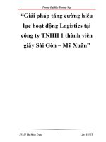 Giải pháp tăng cường hiệu lực hoạt động Logistics tại công ty TNHH 1 thành viên giấy Sài Gòn – Mỹ Xuân